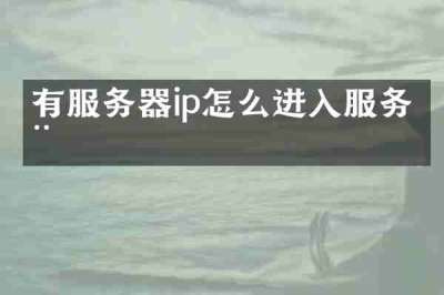 有服务器ip怎么进入服务器