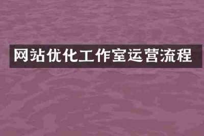 网站优化工作室运营流程