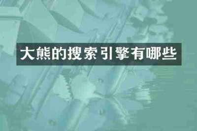 大熊的搜索引擎有哪些
