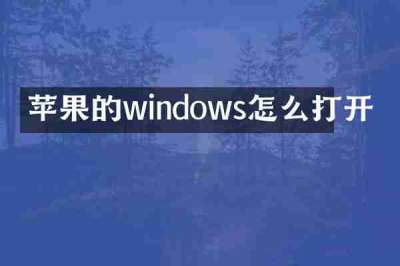 苹果的windows怎么打开