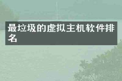 最垃圾的虚拟主机软件排名