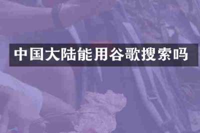 中国大陆能用谷歌搜索吗