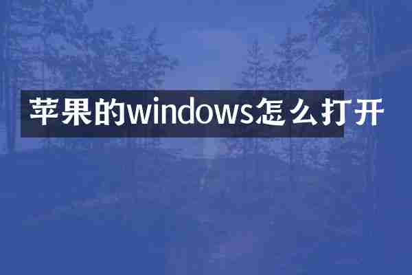 苹果的windows怎么打开
