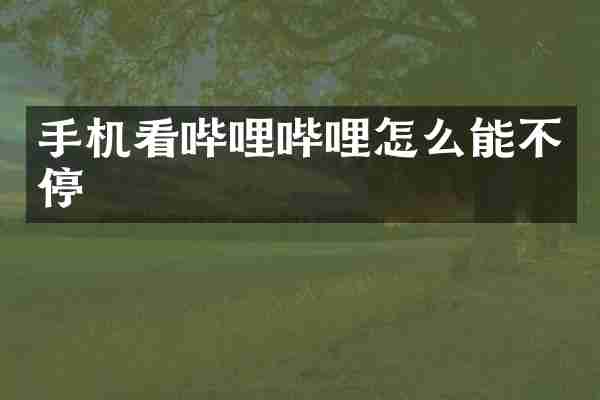 手机看哔哩哔哩怎么能不停