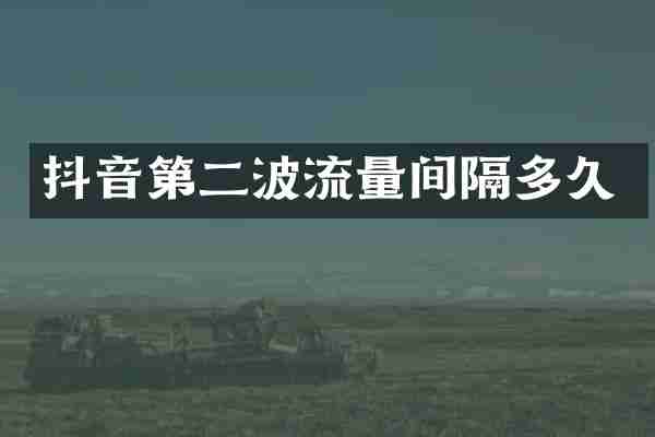 抖音第二波流量间隔多久