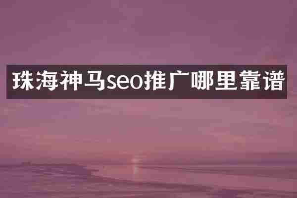 珠海神马seo推广哪里靠谱