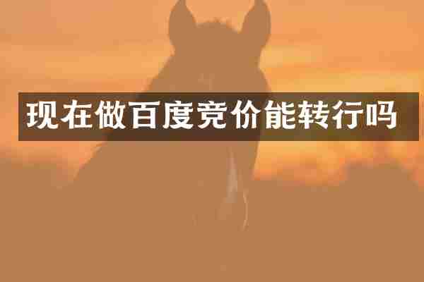 现在做百度竞价能转行吗