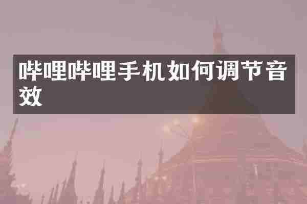 哔哩哔哩手机如何调节音效
