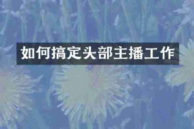 如何搞定头部主播工作