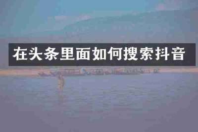 在头条里面如何搜索抖音