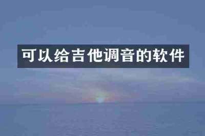 可以给吉他调音的软件
