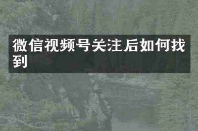 微信视频号关注后如何找到