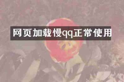 网页加载慢qq正常使用