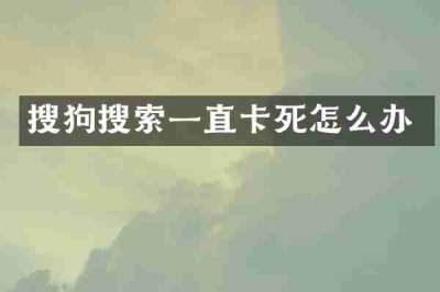 搜狗搜索一直卡死怎么办