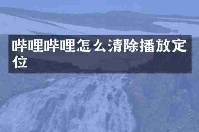 哔哩哔哩怎么清除播放定位