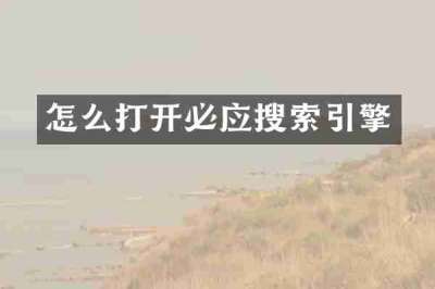 怎么打开必应搜索引擎