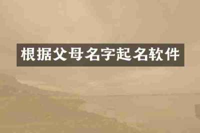 根据父母名字起名软件