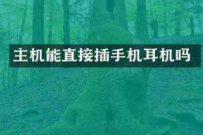 主机能直接插手机耳机吗