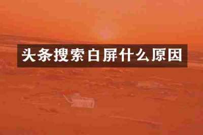 头条搜索白屏什么原因