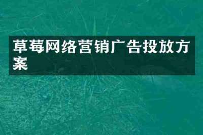 草莓网络营销广告投放方案