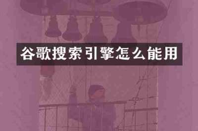 谷歌搜索引擎怎么能用