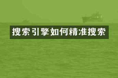 搜索引擎如何精准搜索