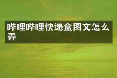 哔哩哔哩快递盒图文怎么弄