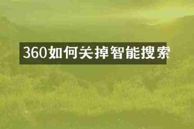 360如何关掉智能搜索