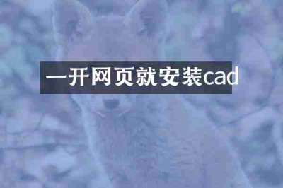一开网页就安装cad