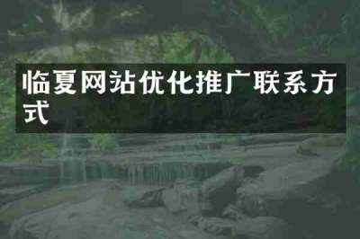 临夏网站优化推广联系方式