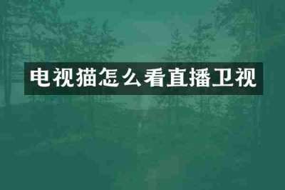 电视猫怎么看直播卫视