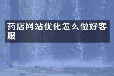 药店网站优化怎么做好客服