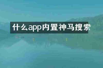 什么app内置神马搜索