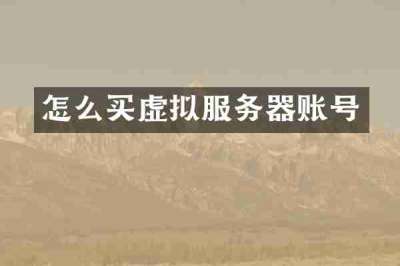 怎么买虚拟服务器账号