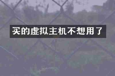 买的虚拟主机不想用了