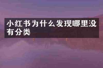 小红书为什么发现哪里没有分类