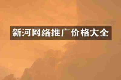 新河网络推广价格大全