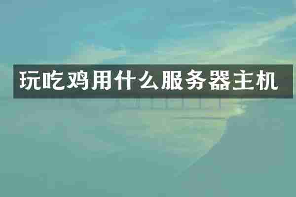 玩吃鸡用什么服务器主机