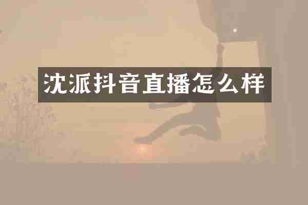 沈派抖音直播怎么样