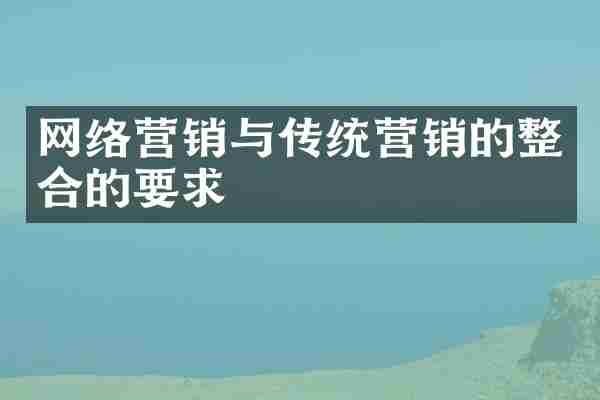 网络营销与传统营销的整合的要求
