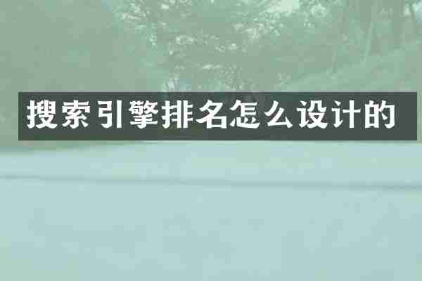 搜索引擎排名怎么设计的