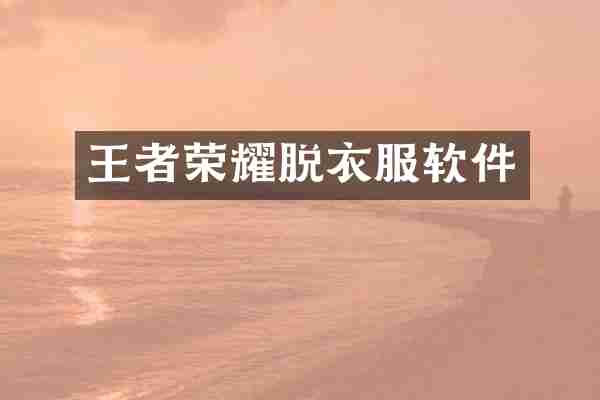 王者荣耀脱衣服软件