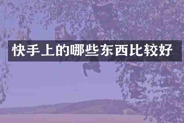 快手上的哪些东西比较好