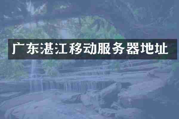 广东湛江移动服务器地址