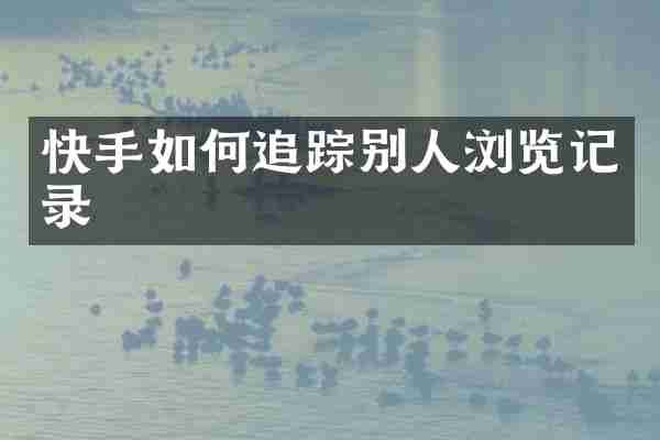 快手如何别人浏览记录
