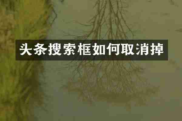 头条搜索框如何取消掉