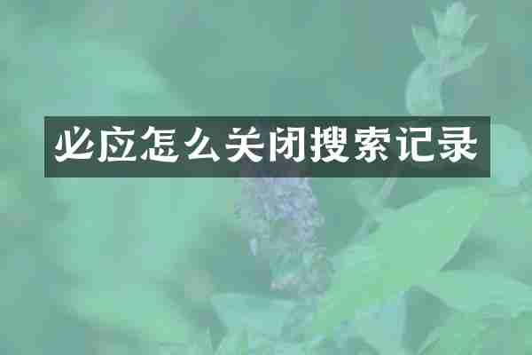 必应怎么关闭搜索记录