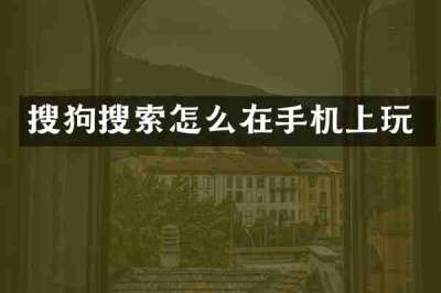 搜狗搜索怎么在手机上玩