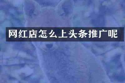 网红店怎么上头条推广呢