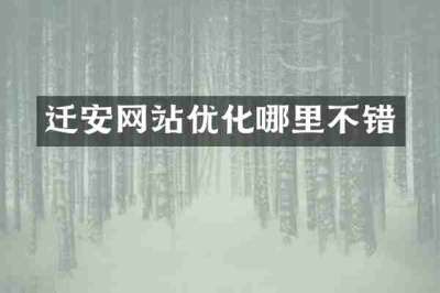 迁安网站优化哪里不错